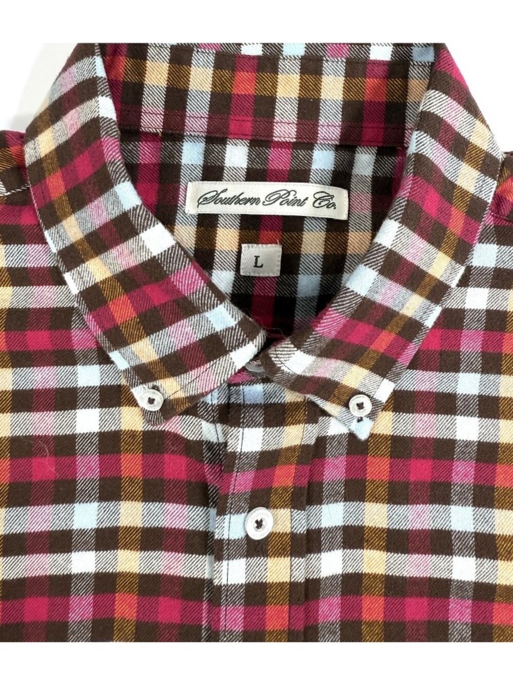 Southern Point Co Mens Hadley Shirt Long Sleeve Button Down Plaid Size Large